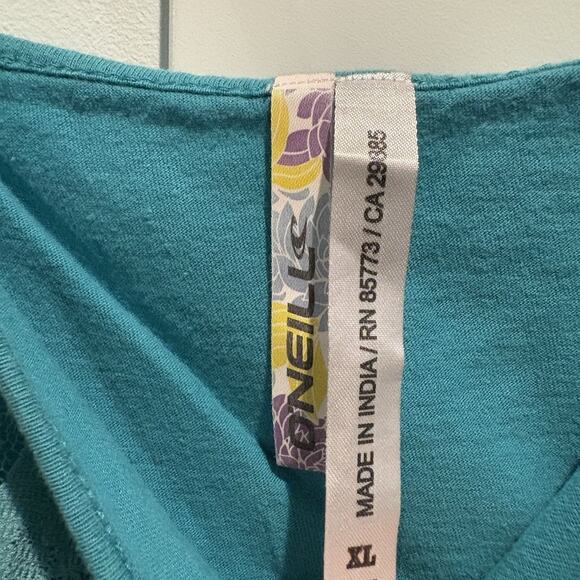 Y2K Fairy Tank Size XL Teal Lace Inset Festival Button Front Surf Beach Coquette - Picture 2 of 11